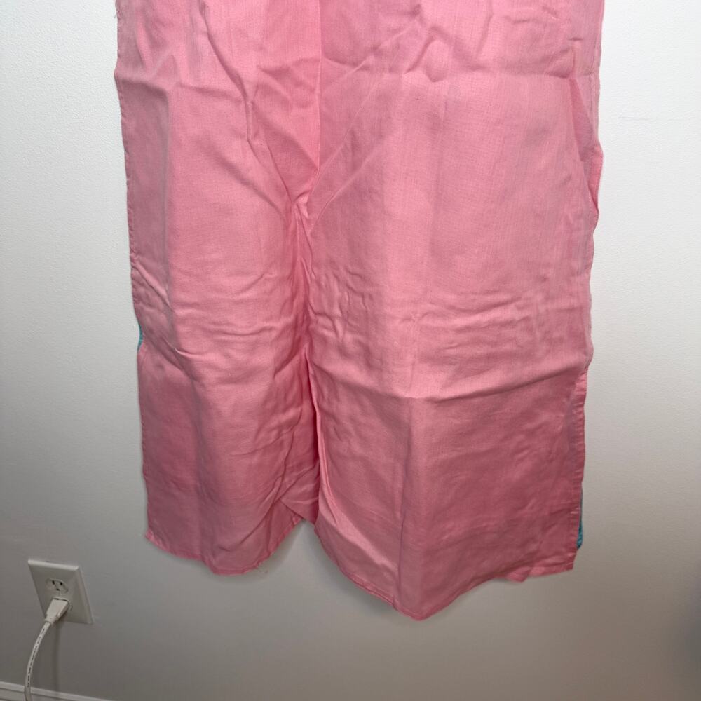 Indian Embroidered Sleeveless Kurta Dress In Pink Blue Size Medium - Picture 12 of 14